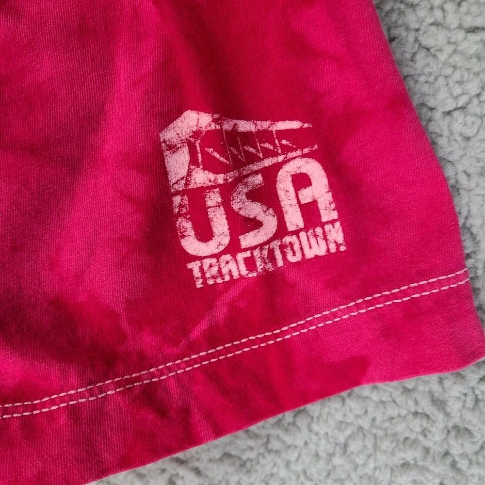 Nike Running T-Shirt Girls XL Pink‎ Tie Dye Slim Fit Olympic 2012 Eugene OR